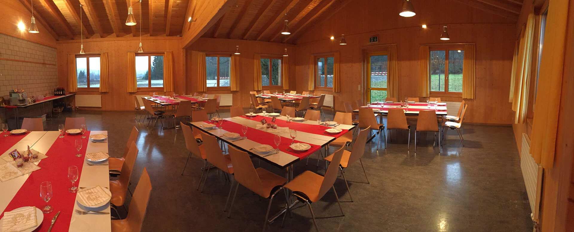 Panorama grosser Aufenthaltsraum Pfadiheim Kloten